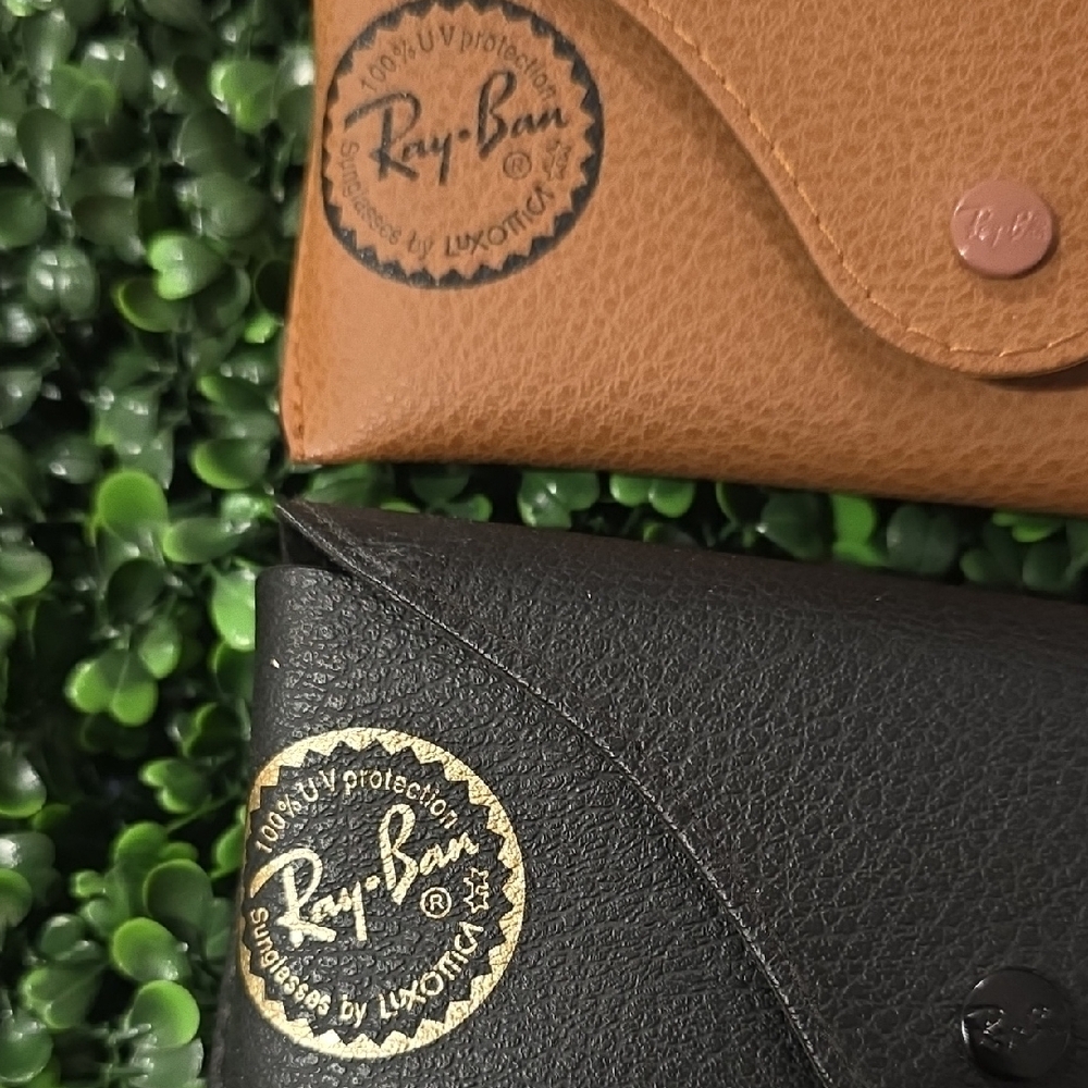 Ray-Ban Black and Tan Leather Cases - Picture 2 of 6
